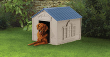 Load image into Gallery viewer, Suncast Outdoor Dog House with Door - Water Resistant and Attractive for Small to Large Sized Dogs - Easy to Assemble - Perfect for Backyards