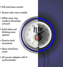 Load image into Gallery viewer, Trademark Gameroom Miller Lite Chrome Double Rung Neon Clock - Retro Design