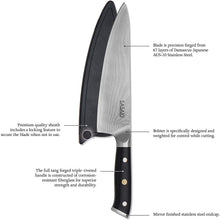 Load image into Gallery viewer, Sasaki 5228190 Masuta Japanese AUS-10 Stainless Steel Chef Knife with Locking Sheath