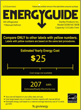 Load image into Gallery viewer, Danby DCR016C1BDB Compact Refrigerator/Freezer, 1.6 Cubic Feet, Black