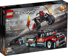 Load image into Gallery viewer, LEGO Technic Stunt Show Truck &amp; Bike 42106 Vehicle Building Set Includes Toy Stunt Motorcycle, Toy Truck and Trailer, New 2020 (610 Pieces)