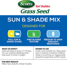 Load image into Gallery viewer, Scotts Turf Builder Grass Seed Sun and Shade Mix