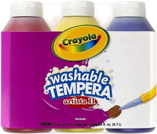 Crayola - Crayola Artista II Washable Tempera Paint 8 Ounces 3/Pkg
