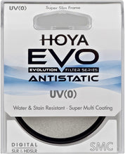 Load image into Gallery viewer, Hoya Evo Antistatic UV Filter - 77mm - Dust/Stain/Water Repellent, Low-Profile Filter Frame