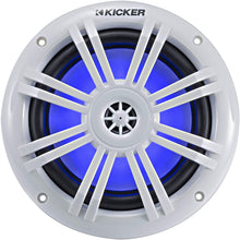 Load image into Gallery viewer, Kicker 45KM604WL 6.5 Inch 2 Way Coaxial Marine Light Up LED Boat Speakers, Pair, 4 Ohm, 150 Max Watts, Blue