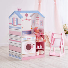 Load image into Gallery viewer, Olivia's Little World - All in One 16-18 inch Baby Doll Wooden Nursery Center - Double Sided Dollhouse for Baby Dolls with Swings - Multi- Functional Changing Station, Unicorn White/Pink/Blue
