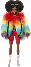Load image into Gallery viewer, Barbie Extra Doll #1 in Furry Rainbow Coat with Pet Poodle, Brunette Afro-Puffs with Braids, Including ‘Shine Bright’ Sunglasses, Multiple Flexible Joints