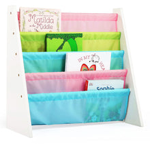 Load image into Gallery viewer, Tot Tutors Kids Book Rack Storage Bookshelf, White/Pastel (Pastel Collection)