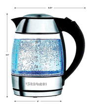 Load image into Gallery viewer, Chefman Electric Glass Kettle, Fast Boiling Water Heater w/ Auto Shutoff &amp; Boil Dry Protection, Separates from Base for Cordless Pouring, BPA Free, Removable Tea Infuser Included, 1.8 Liters
