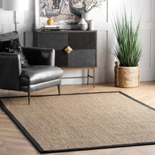 Load image into Gallery viewer, nuLOOM Elijah Seagrass Natural Area Rug, 8' x 10', Black
