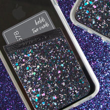 Load image into Gallery viewer, Case-Mate - Stick On Credit Card Wallet - POCKETS - Ultra-slim Card Holder - Universal fit - Apple – iPhone – Samsung – Galaxy - and more –  Black Iridescent Glitter