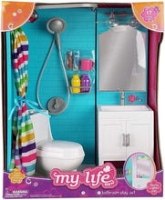 Load image into Gallery viewer, My Life as 18" Doll 17 Pc Bathroom Playset - Light up vanity, Flushing Toilet