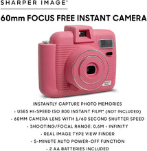 Load image into Gallery viewer, SHARPER IMAGE Instant Camera with Flash and 5 Lighting Modes, Compatible with Instant Mini Film, Prints Photos in Seconds, Capture Memories Indoors or Outdoors! – Pink