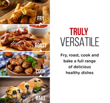 Load image into Gallery viewer, Chefman 3.5 Liter/3.6 Quart Air Fryer with Space Saving Flat Basket Oil Airfryer w/Dishwasher Safe Parts, 60 Minute Timer and Auto Shut Off, BPA Free, Large, Black