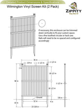 Load image into Gallery viewer, Zippity Outdoor Products ZP19008 Wilmington Vinyl Privacy Screen, 36" x 48" White , 2- Pack
