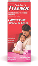 Load image into Gallery viewer, Children&#39;s Tylenol Oral Suspension Medicine with Acetaminophen, Bubble Gum, 4 fl. oz