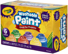 Load image into Gallery viewer, Crayola Washable Glitter Paint Great for Classroom Projects, 6 Count