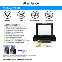 Load image into Gallery viewer, Epson Workforce WF-100 Wireless Mobile Printer, Amazon Dash Replenishment Enabled