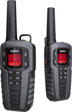Load image into Gallery viewer, Uniden SX377-2CKHS Up to 37 Mile Range FRS Two-Way Radio Walkie Talkies w/ Dual Charging Cradle, Waterproof, Floats, 22 Channels, 142 Privacy Codes, NOAA Weather Scan + Alerts, Includes 2 Headsets