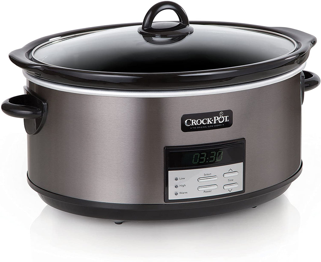 Crock-Pot SCCPVFC800-DS 8-Quart Slow Cooker, Programmable, Black Stainless,
