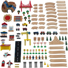 Load image into Gallery viewer, KidKraft Adventure Town Railway Train Set &amp; Table with EZ Kraft Assembly, Natural