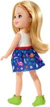 Load image into Gallery viewer, Barbie Club Chelsea Doll, 6-inch Blonde with Dinosaur-Themed Look, (GMR96)
