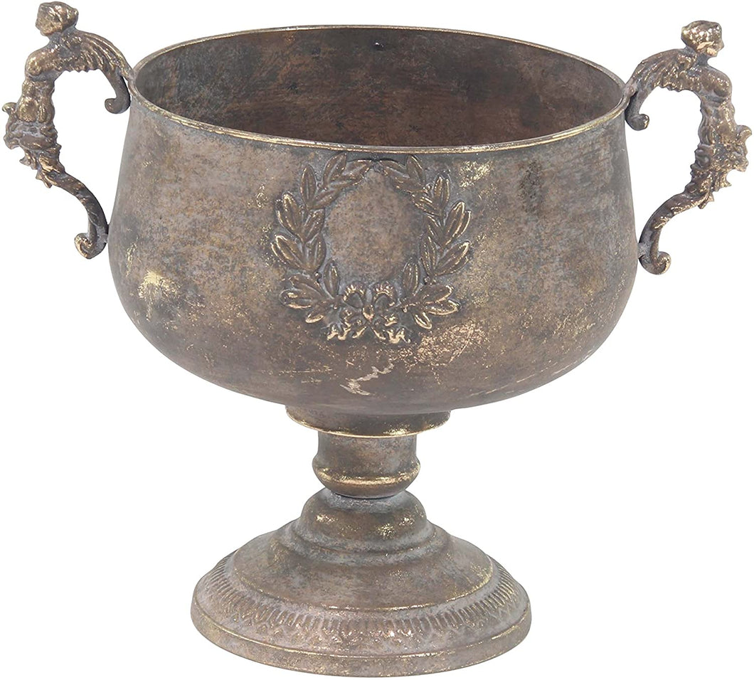 Deco 79 29553 Planter, Tarnished Brass