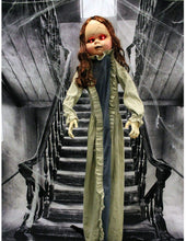 Load image into Gallery viewer, Haunted Hill Farm HHBABY-1FLSA Life-Size Animatronic Zombie, Indoor/Outdoor Halloween Decoration, Multi