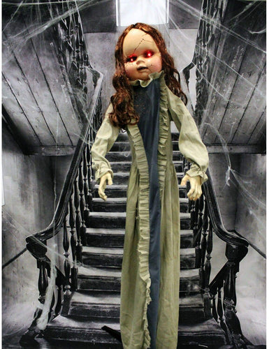 Haunted Hill Farm HHBABY-1FLSA Life-Size Animatronic Zombie, Indoor/Outdoor Halloween Decoration, Multi