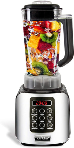 Digital Electric Kitchen Countertop Blender - Professional 1.7 Liter Capacity Home Food Processor Compact Blender for Shakes and Smoothies w/ Pulse Blend, Timer, Adjustable Speed - NutriChef NCBL1700
