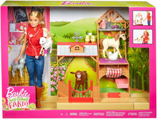 Load image into Gallery viewer, Barbie GCK86 Sweet Orchard Farm Blonde Doll and Playset with 7 Animals
