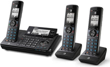 Load image into Gallery viewer, AT&amp;T CLP99387 DECT 6.0 Expandable Cordless Phone with Bluetooth Connect to Cell, Smart Call Blocker and Answering System, Metallic Blue with 3 Handsets