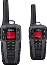 Load image into Gallery viewer, Uniden SX377-2CKHS Up to 37 Mile Range FRS Two-Way Radio Walkie Talkies w/ Dual Charging Cradle, Waterproof, Floats, 22 Channels, 142 Privacy Codes, NOAA Weather Scan + Alerts, Includes 2 Headsets