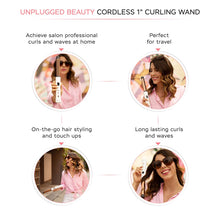 Load image into Gallery viewer, Unplugged Beauty Cordless 1 Inch Clipless Curling Wand – Hair Styling – Hair Styling Tools – Titanium Wand