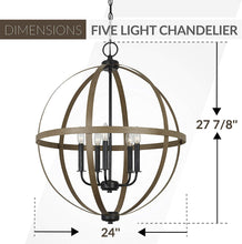 Load image into Gallery viewer, Sea Gull Lighting 5251005-846 Calhoun Five Light Chandelier Hanging Modern Fixture, Stardust