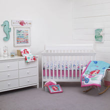 Load image into Gallery viewer, Disney Baby Ariel Little Mermaid Ocean Beauty Crib Bedding Set, 4 Piece
