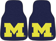 Load image into Gallery viewer, FANMATS Home Indoor Sports Team Logo Michigan 2-Piece Carpeted Car Mats 18&quot;x27&quot;