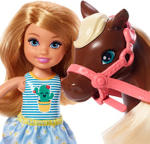 Load image into Gallery viewer, Barbie Club Chelsea Doll and Horse, 6-Inch Blonde, Wearing Fashion and Accessories, Gift for 3 to 7 Year Olds