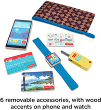 Load image into Gallery viewer, Fisher-Price On-The-Go Wallet - 7-Piece Pretend Play Gift Set Featuring Real Wood for Preschoolers Ages 3 Years &amp; Up