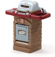 Load image into Gallery viewer, Step2 Fixin' Fun Outdoor Grill | Plastic Toy Grill &amp; Play Food | Pretend Play Grilling Set, Brown (85317)