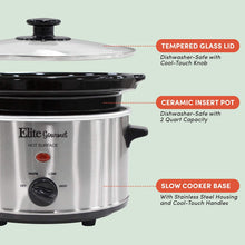 Load image into Gallery viewer, Elite Gourmet MST-275XS Electric Slow Cooker, Adjustable Temp