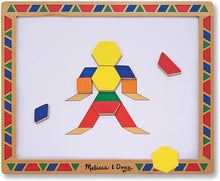 Load image into Gallery viewer, Melissa &amp; Doug Magnetic Pattern Blocks Set (Developmental Toys, Sturdy Wooden Play Board, Carrying Case, 120 Pieces, Great Gift for Girls and Boys - Best for 3, 4, 5, and 6 Year Olds)