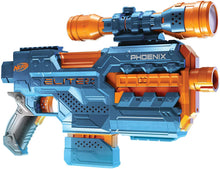 Load image into Gallery viewer, NERF Elite 2.0 Phoenix CS-6 Motorized Blaster, 12 Official Darts, 6-Dart Clip, Scope, Tactical Rails, Barrel and Stock Attachment Points