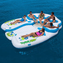 Load image into Gallery viewer, Tropical Tahiti 7-Person Floating Island with Two Suntanning Deck, Two Built-in Coolers and Eight Cup Holders