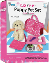 Load image into Gallery viewer, Click n&#39; Play 9 piece Doll Puppy Set and Accessories. Perfect For 18 inch American Girl Dolls