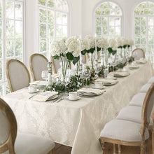 Load image into Gallery viewer, Newbridge Barcelona Luxury Damask Fabric Tablecloth, 100% Polyester, No Iron, Soil Resistant Holiday Tablecloths and Napkins