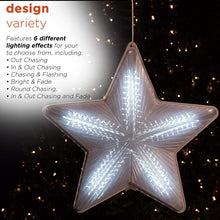Load image into Gallery viewer, Alpine Corporation CFY108 Christmas 3D Hanging Star Ornament Decoration with LED Lights Festive Holiday Décor, 19-Inch Tall, White