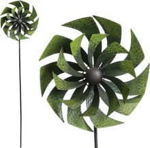 Load image into Gallery viewer, Alpine NCY244 72 in Green Metal Windmill Garden Stake Ncy244, Multicolor