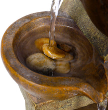Load image into Gallery viewer, Alpine Corporation WCT726 Tiering Pots Fountain, 17 Inch Tall, Brown