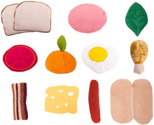 Load image into Gallery viewer, Pop-Oh-Ver - 12 Piece Plush Food Set Play Set - Comes With Realistic Looking Foods - Fake Foods For Hours Of Pretend Fun - Great For Young Kids - Create A Passion For Cooking Early On